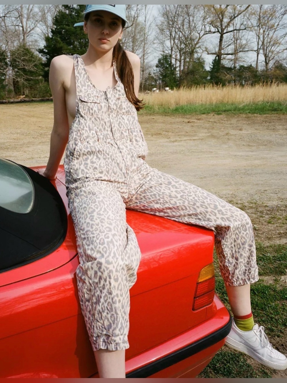Urban Outfitters Camille Leopard Print Cotton Overalls NWT Small